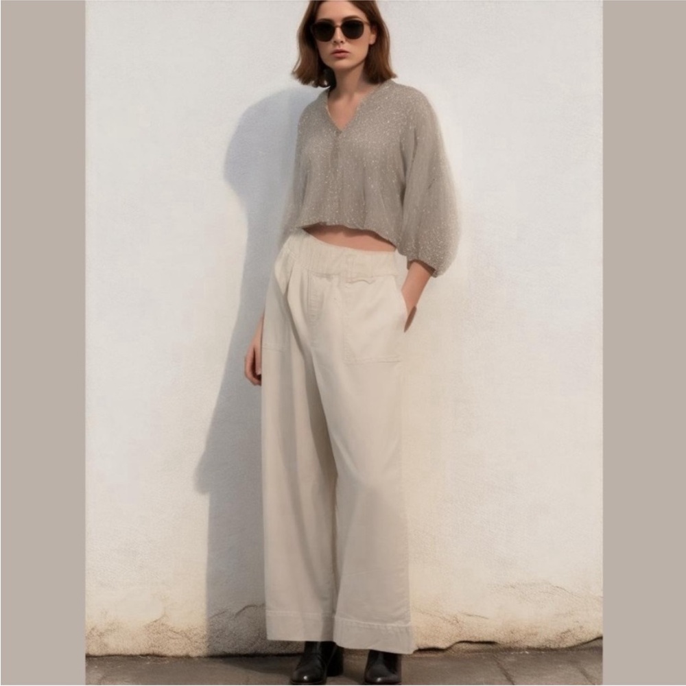 J Crew Wide Leg Neutral Pants Trousers
Medium (Tall)